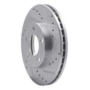 Ford Mustang Brake Rotor (1) - Front Right - R1 Concepts - Drilled & Slotted - Silver - `94-`04